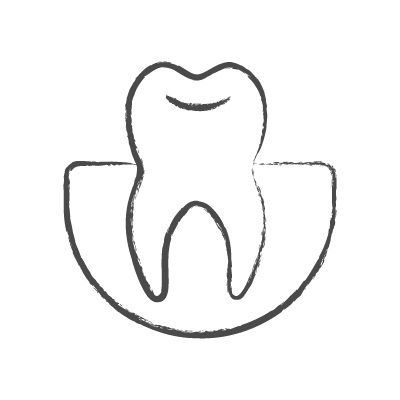 Ikona stomatologii na czarnym tle.